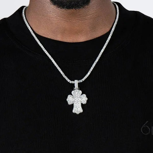 Pendentif Croix Baguette