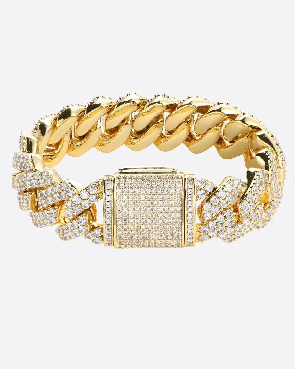 Bracelet Maille Cubaine Miami à Griffes 18MM Or