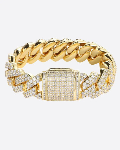 Bracelet Maille Cubaine Miami à Griffes 18MM Or