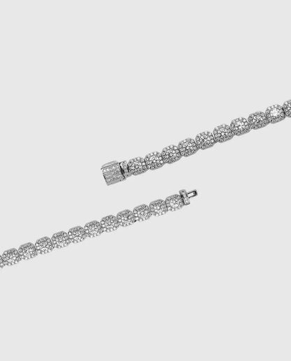 Bracelet Tennis en Grappe 7mm Or Blanc
