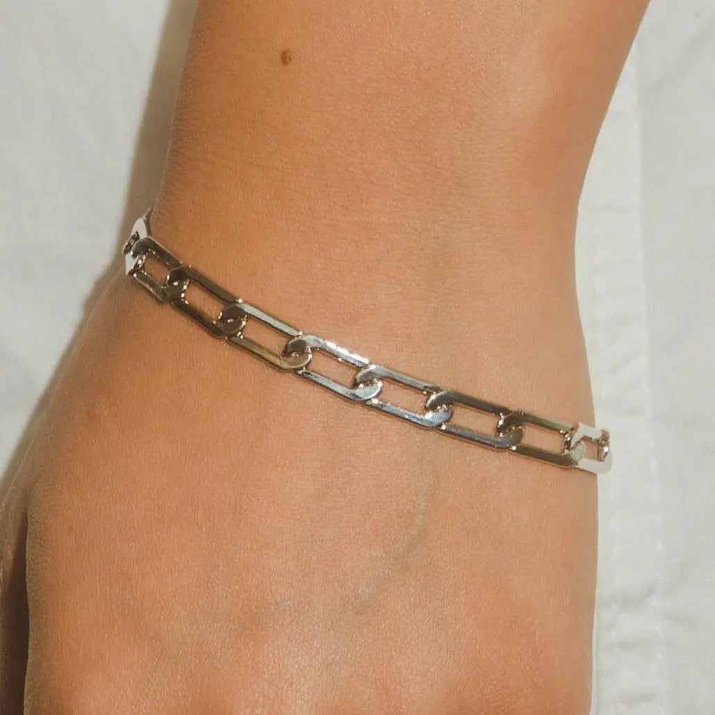 Bracelet Maille Chaîne Or Blanc