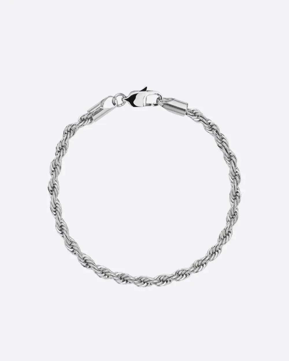 Bracelet Maille Corde 3mm - Or Blanc