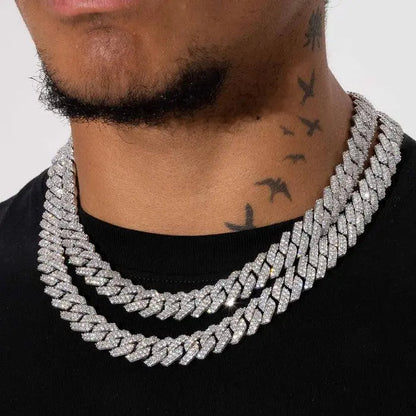 Chaîne Maille Cubaine Glacée 14mm