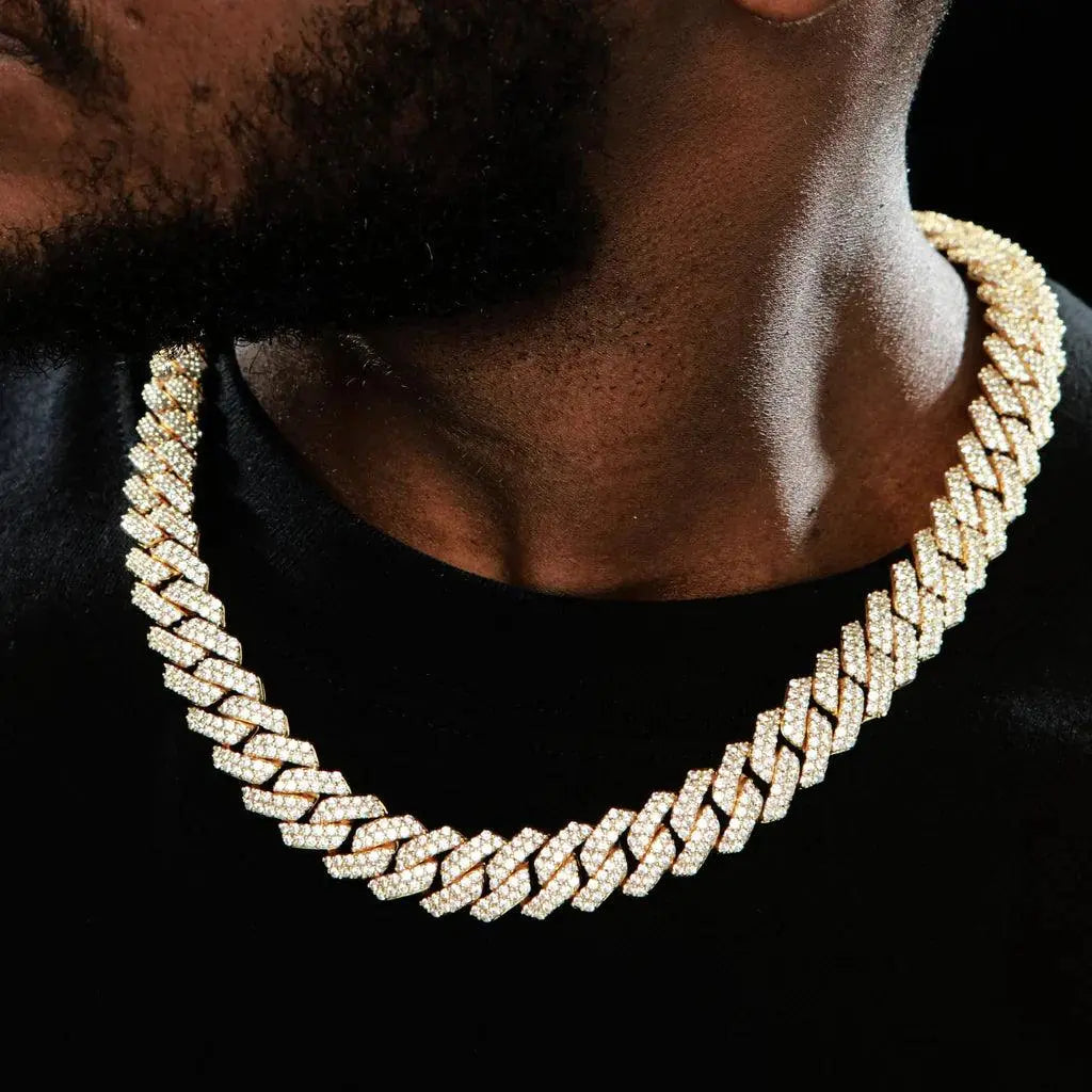 Chaîne Maille Cubaine Glacée 14mm