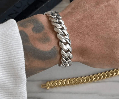 Bracelet Maille Miami à Griffes 14mm