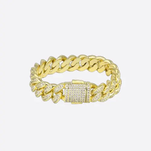 Bracelet Maille Cubaine Glacé 12MM