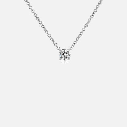 Collier Solitaire Moissanite 2ct Réglable - Vermeil Blanc