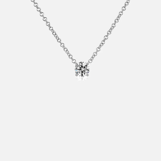 Collier Solitaire Moissanite 2ct Réglable - Vermeil Blanc