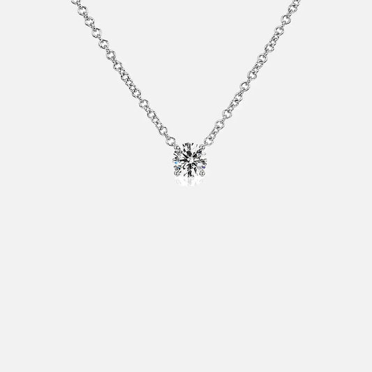 Collier Solitaire Moissanite 2ct Réglable - Vermeil Blanc