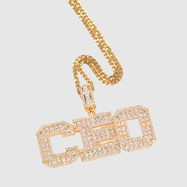 Pendentif Lettre Baguette Personnalisé Or