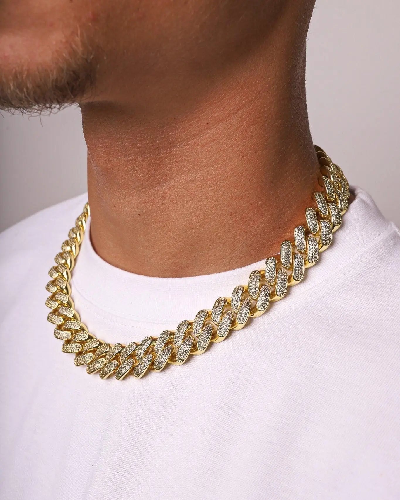 Chaîne Maille Cubaine Glacée 20MM