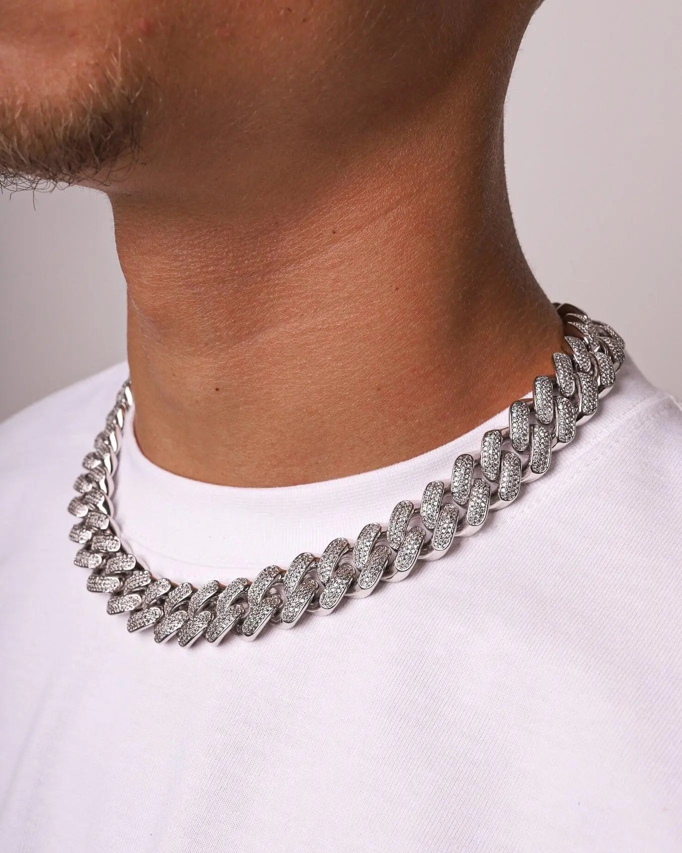 Chaîne Maille Cubaine Glacée 20MM