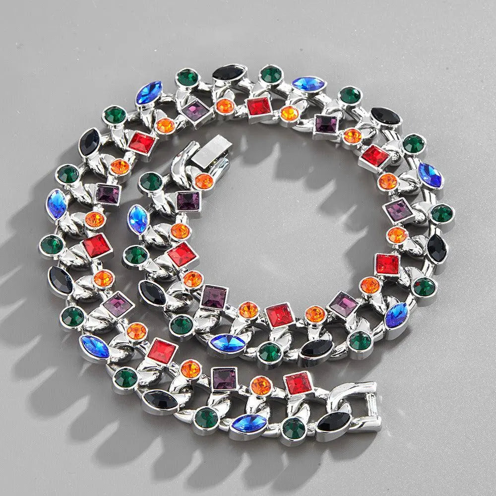 Chaîne Maille Cubaine Pierres 22MM