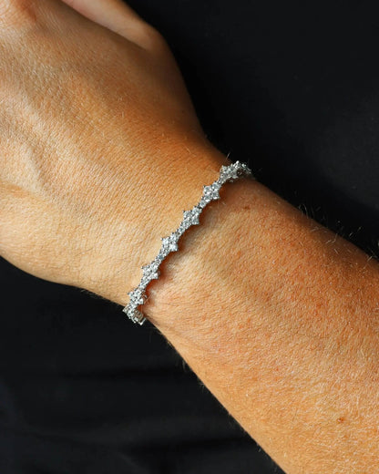 Bracelet Tennis Peigne - Or Blanc