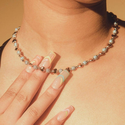 Collier Boule et Cœur Glacé
