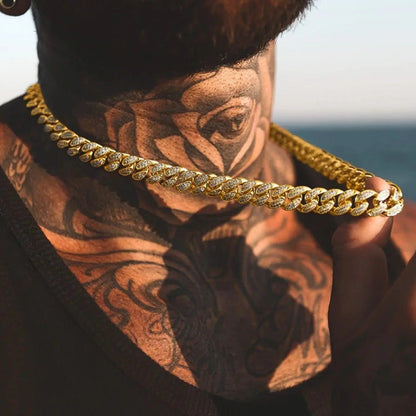 Chaîne Maille Cubaine Glacée 12MM