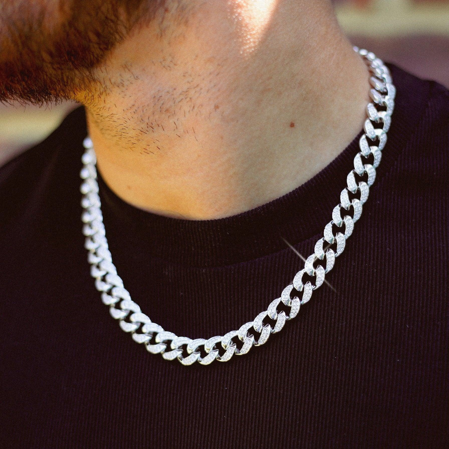 Chaîne Maille Cubaine Glacée 12MM