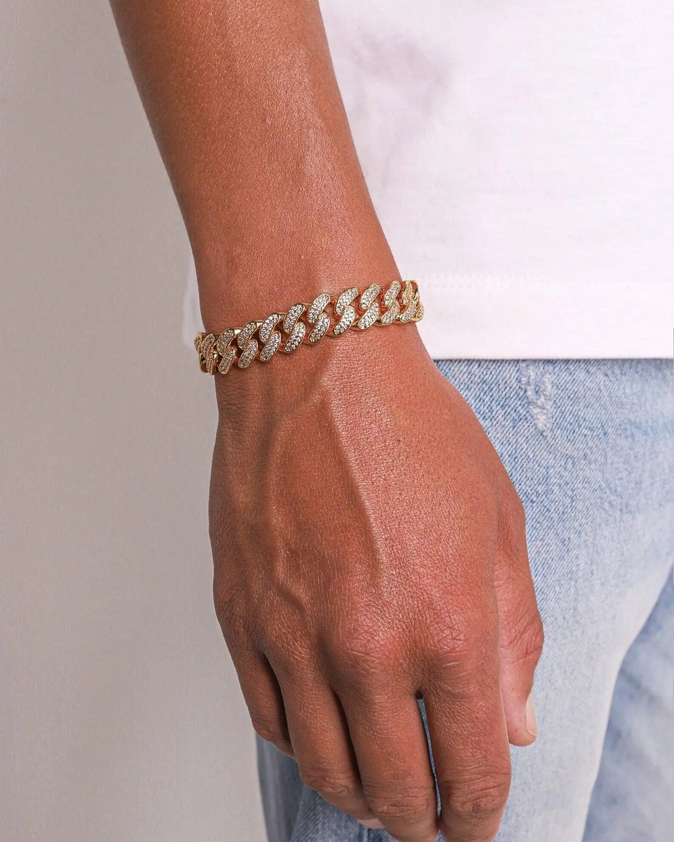 Bracelet Maille Cubaine Glacé 12MM