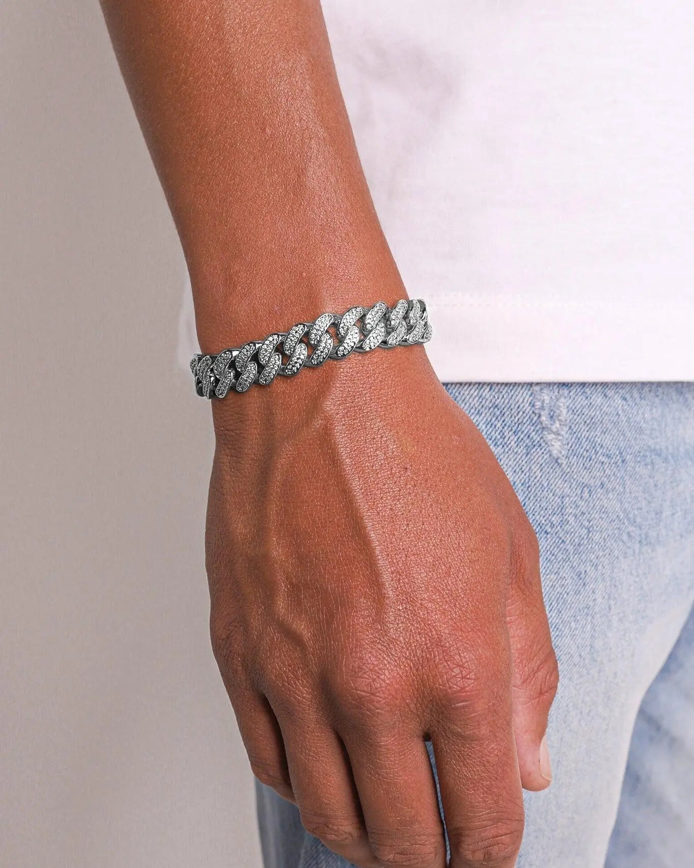 Bracelet Maille Cubaine Glacé 12MM