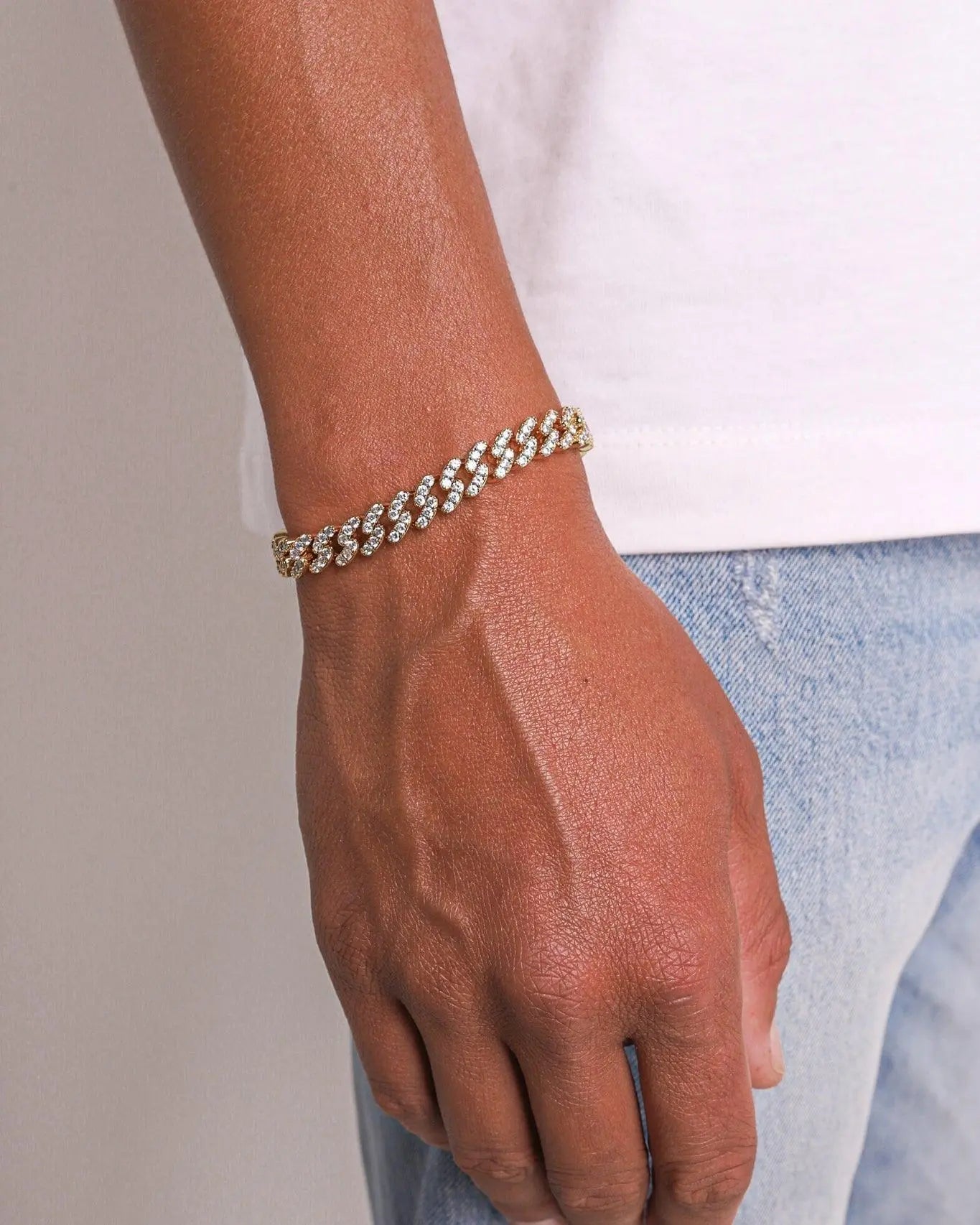Bracelet Maille Cubaine Glacé 8MM