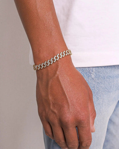 Bracelet Maille Cubaine Glacé 8MM