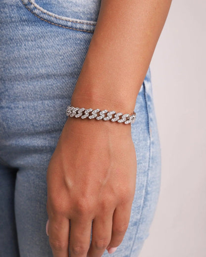 Bracelet Maille Cubaine Glacé 8MM