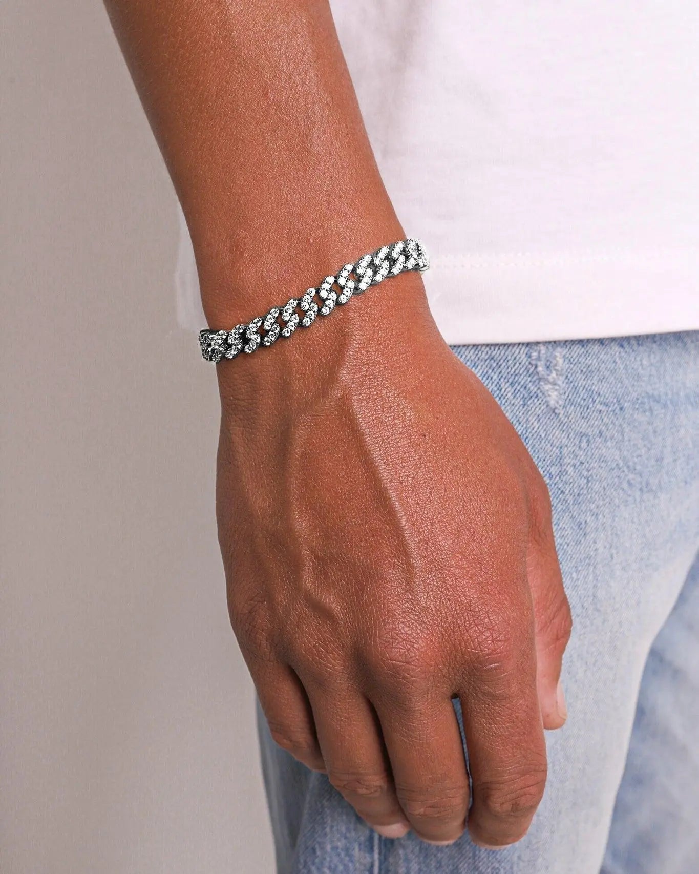 Bracelet Maille Cubaine Glacé 8MM