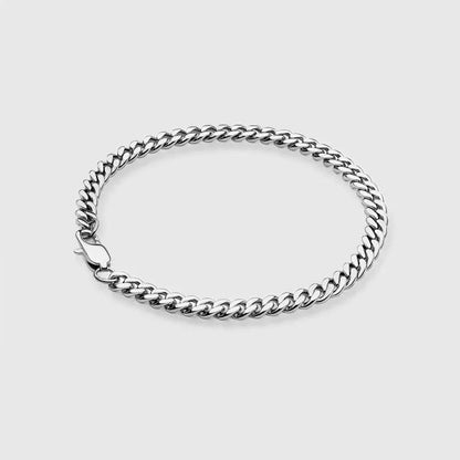 Bracelet Maille Cubaine 5MM - Or Blanc