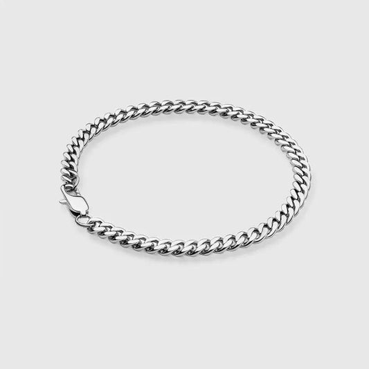 Bracelet Maille Cubaine 5MM - Or Blanc