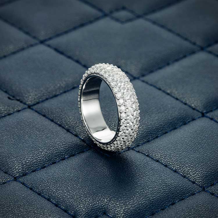 Alliance Moissanite 4 Rangs - Vermeil