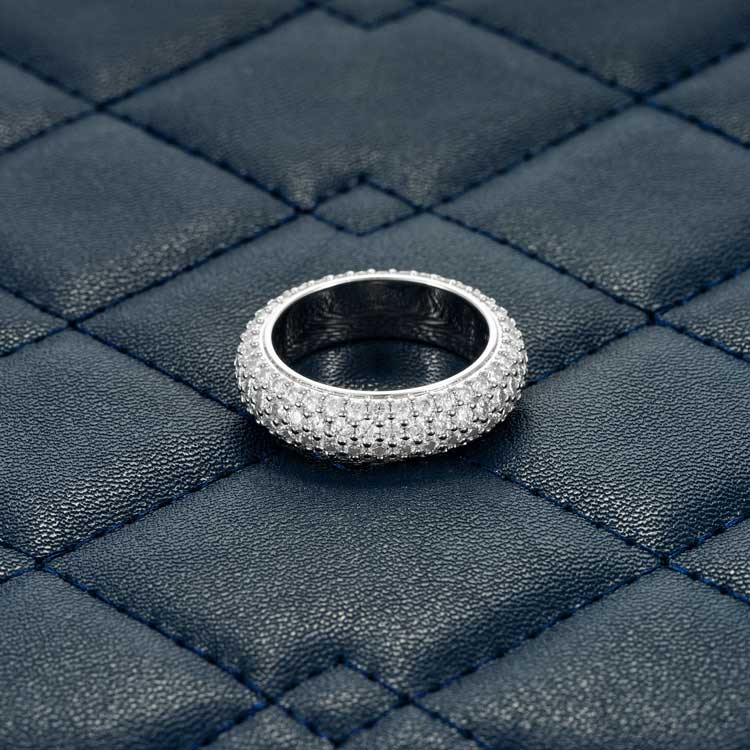 Alliance Moissanite 4 Rangs - Vermeil