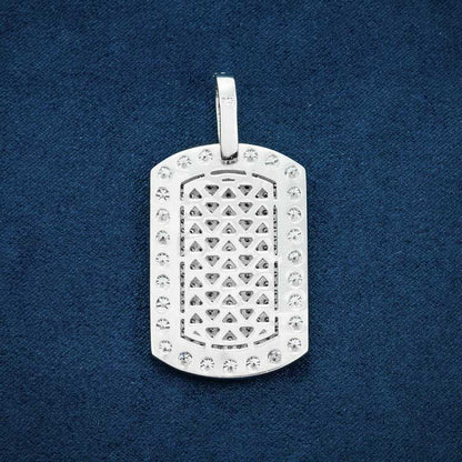 Pendentif Plaque Militaire Moissanite - Vermeil