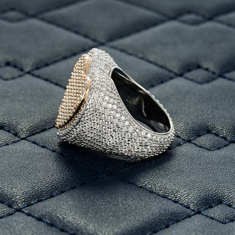 Bague Cœur Moissanite Bicolore Or Vermeil