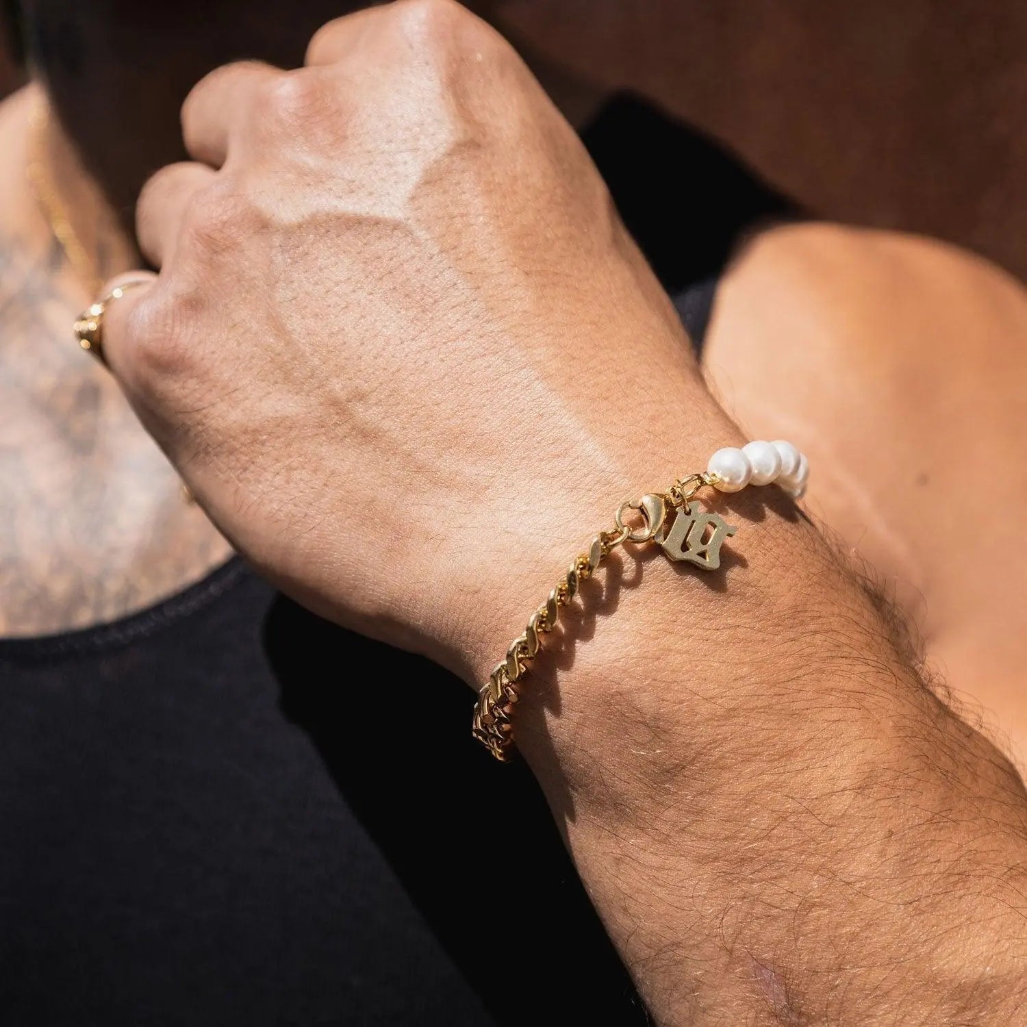 Bracelet Cubain Perle - Or