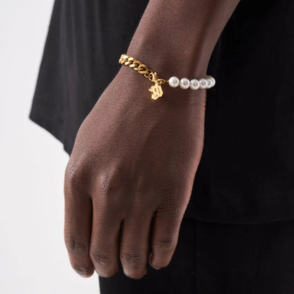 Bracelet Cubain Perle - Or