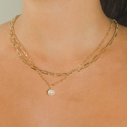 Ensemble Collier Perle et Chaîne Or
