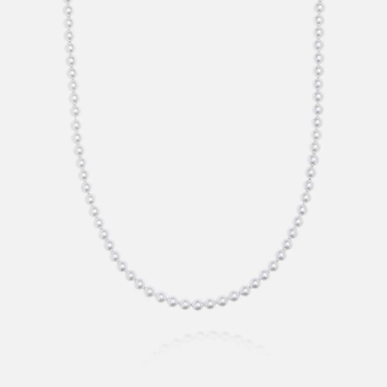 Collier de Perles 6mm - Or Blanc