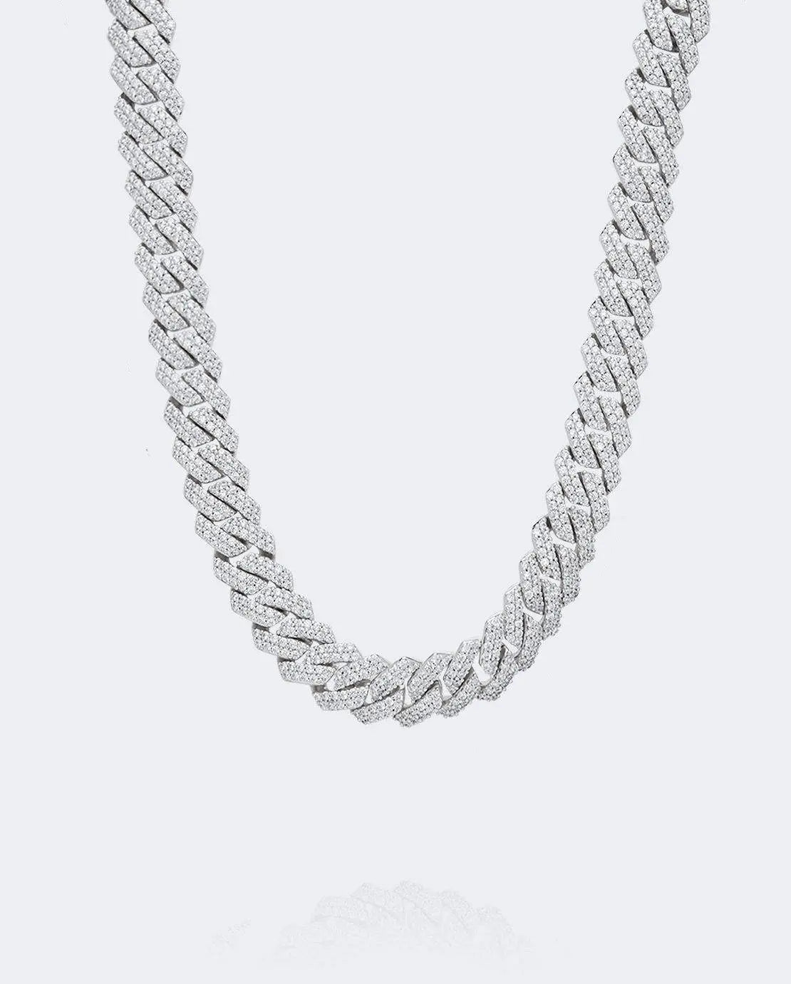 Chaîne Diamant à Griffes 10mm Or Blanc