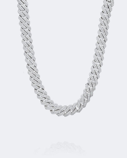 Chaîne Diamant à Griffes 10mm Or Blanc
