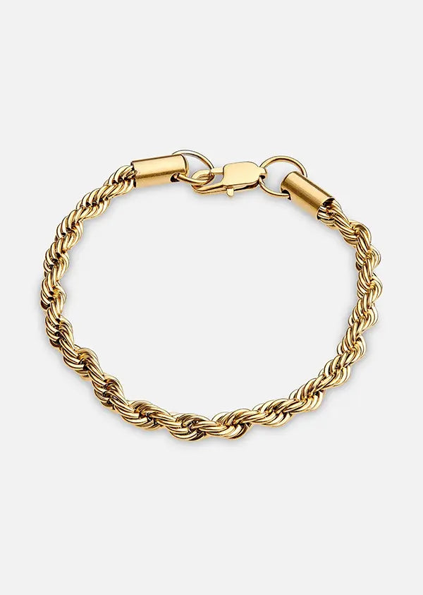 Bracelet Maille Corde 5mm Or