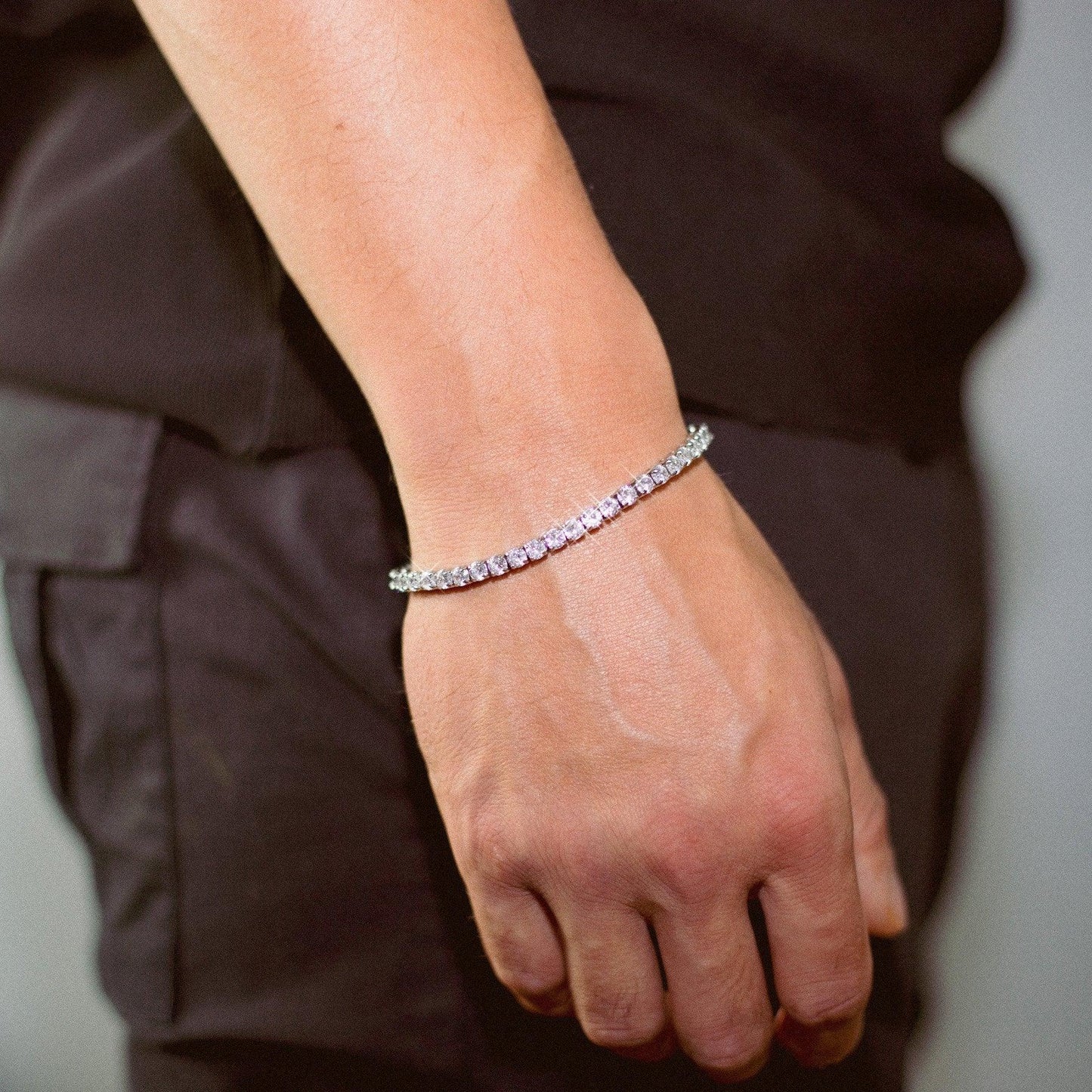 Bracelet Tennis 5MM Or Blanc