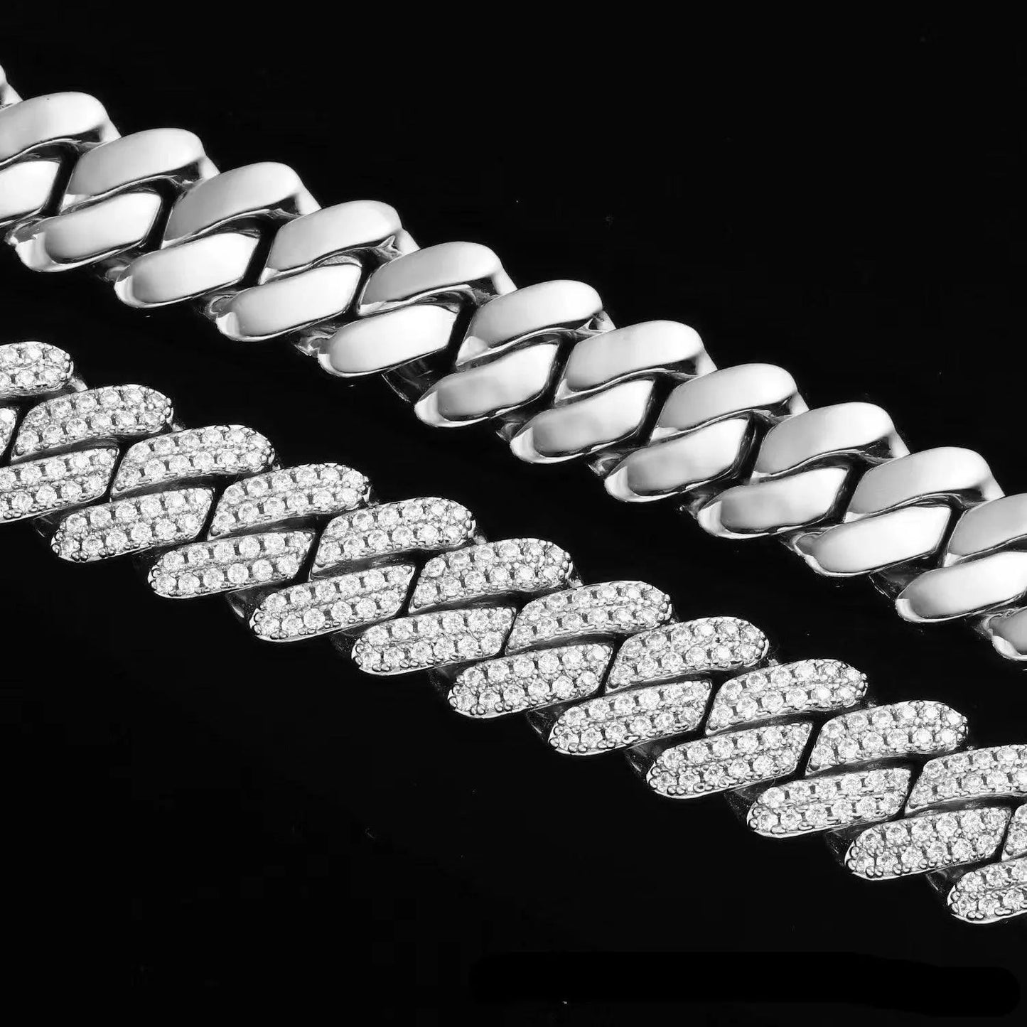Chaîne Maille Cubaine Glacée 14mm