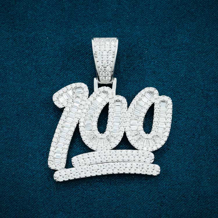 Pendentif Emoji 100 Moissanite - Vermeil