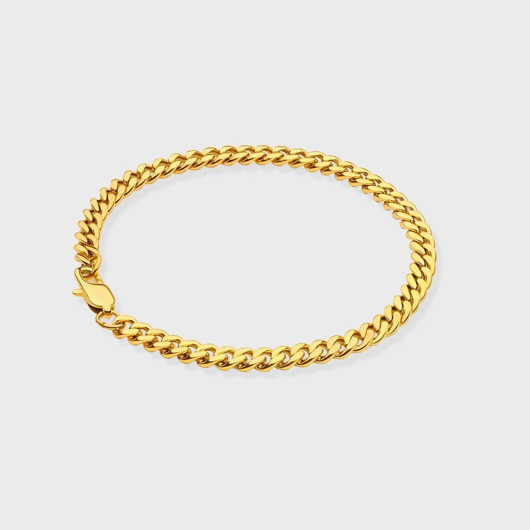 Bracelet Maille Cubaine 5mm Or